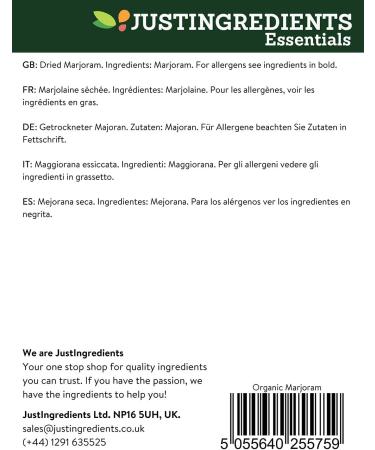 JustIngredients Essentials Organic Marjoram 1 kg - Buy Online on GoSupps.com
