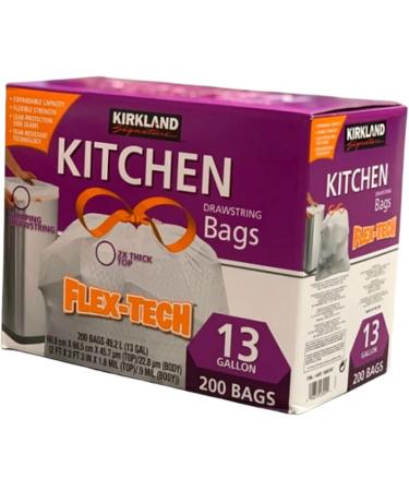 P2P Kitchen Trash Bags 13 Gallon Drawstring Gripping Trash Bag Expandable Thick Top Flexible Leak Proof Tear Resistant 200 Count - Buy Online on GoSupps.com