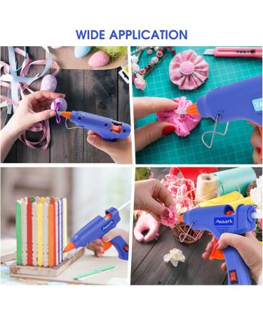 Assark Mini Hot Glue Gun Kit with 30 Glue Sticks - 20W (Blue) | For School Crafts, DIY Arts, Quick Home Repairs - Buy Online on GoSupps.com