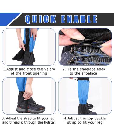REAQUE Outdoor Gaiters - 500D Waterproof Leg Protection for Cycling Snowboarding Hiking & Climbing Blue - Buy Online on GoSupps.com