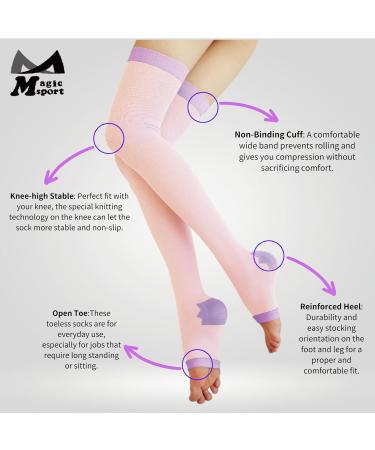 Open Toe Compression Thigh High Sleeping Socks Comfort & Beauty in One Size Purple - Buy Online on GoSupps.com