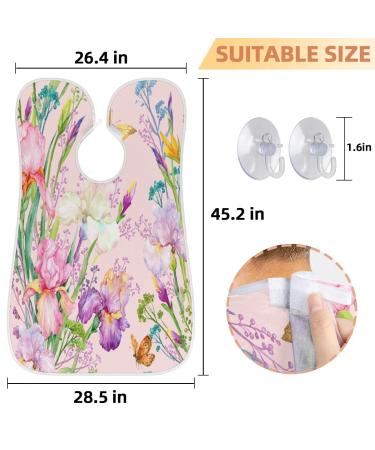 Lovely Butterfly Flowers Beard Bib Apron - Non-Stick Waterproof Hair Catcher for Men | Perfect Grooming Gift with Suction Cups - Buy Online on GoSupps.com