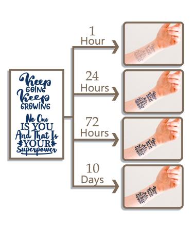 Semi-Permanent Waterproof Tiny Tattoo Stickers for Women, Girls, and Kids - Dark Blue Floral Rose Crown Design - Lasts 1-2 Weeks - 30 Sheets - Buy Online on GoSupps.com