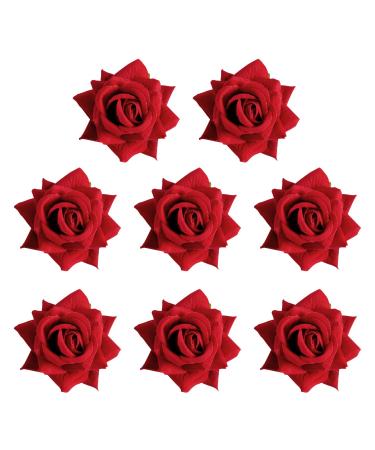 Topbuti 8 Pcs Rose Hair Clip Flower Hairpin Rose Brooch Floral Clips  2.75 Rose Flowers Mexican Hair Flowers Pin up Headpieces for Woman Girl Halloween Wedding Party Valentine Mother's Day Gift