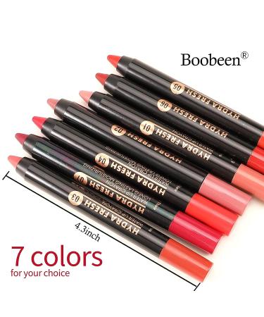 Boobeen Matte Lip Crayon Lipstick Pencil - Velvety Creamy Matte Lip Liner for Women | Long Lasting, High Pigment, Waterproof Lip Color (07) - Buy Online on GoSupps.com