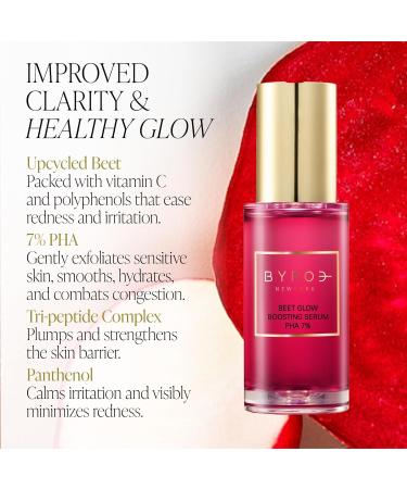 BYROE Beet Glow Boosting Face Serum - Brightening Vegan Serum with Peptides & Vitamin C | Target Redness & Dullness for Smooth Complexion | 1.01 Fl Oz - Buy Online on GoSupps.com