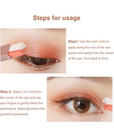 Creamy Eyeshadow Two-tone Eyeshadow Stick Glitter Eye Shadow Pencil Gradient Eyeshadow Pen Quick Eye Makeup Waterproof - Buy Online on GoSupps.com