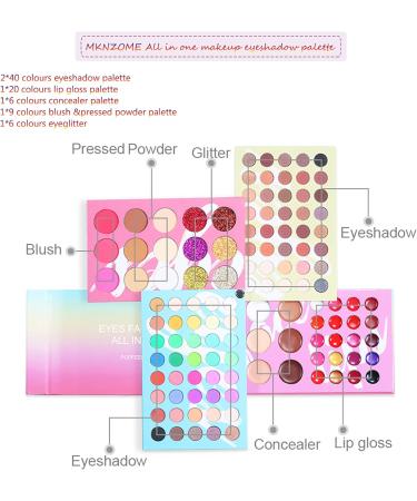 Professional Makeup Set - MKNZOME Luxurious Starter Kit with Cosmetic Bag | 32 Pcs Full-Sized Makeup Gift Set for Women - Eyeshadow, Foundation, Lip Gloss, Concealer, Makeup Brush - Buy Online on GoSupps.com