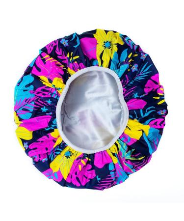 Liphontcta Waterproof Shower Cap for Women - Large & Colorful Print - Ideal for Long Hair - Reusable & Great for Spa, Hotel, Salon - Perfect Bonnet for Home & Bathing Use - Buy Online on GoSupps.com