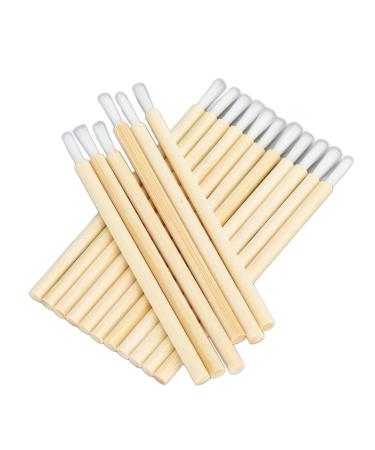 Disposable Bamboo Handle Lip Brush 100pcs Lip Brush for Lipstick Portable Lipstick Applicator Wand Disposable Lip Gloss Wands Applicator Makeup Tool for Lipstick Lip Gloss