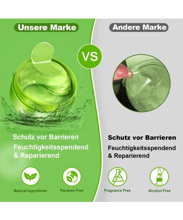 60 Premium Eye Pads - Anti-Aging Hyaluron & Collagen Masks for Dark Circles Puffiness and Wrinkles - Effective Eye Treatment (Pale Green) - Buy Online on GoSupps.com