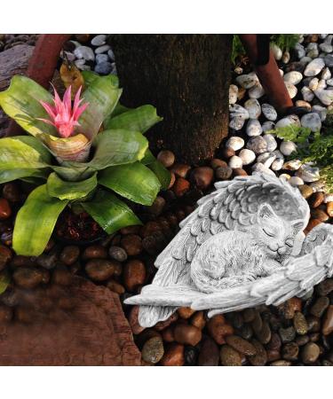 Cat Memorial Statue Angel Wings Ornament Cat Angel Statue Commemorative Stone Statue for Cat Cat Memorial Gifts Resin Pet Memorial Stone Angel Wings Figurine to Honor Cherished Pets - Buy Online on GoSupps.com