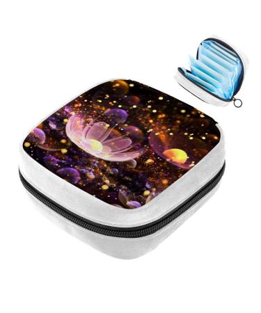GIAPB Sanitary Napkin Storage Bag Period Bag Tampon Bag Makeup Bag Pad Pouch Abstract Colorful Flower Art Color108