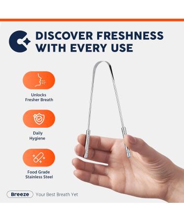 Buy Stainless Steel Tongue Scraper Pack of 4 with Travel Cases - Fresh Breath & Oral Hygiene Tool for Adults - 100% Durable & Easy to Carry - Buy Online on GoSupps.com