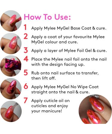 Mylee Assorted Nail Art Foils 10 Nail Art Foils Self-Adhesive Chrome and Metallic Nail Art Stickers Nail Art Decoration Foil Sticker Transfers Nail Art Decorations for Foil Manicure - Buy Online on GoSupps.com
