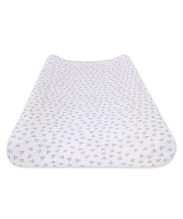 Burt's Bees Baby Honey Bee Changing Pad Cover Heather Grey Heather Grey Jersey Knit