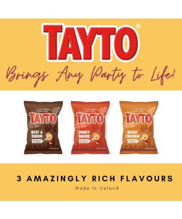 Tayto Meaty Crisps Beef & Onion Smoky Bacon Roast Chicken (12 x 25g bags) - Buy Online on GoSupps.com
