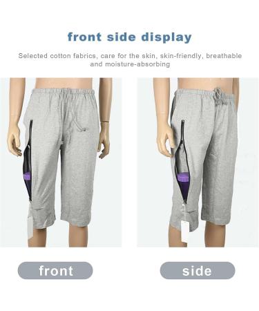 Unisex Daily Wear Care Underwear Shorts for Ostomy & Urinate Drainage - Comfortable Gray Pants - Buy Online on GoSupps.com
