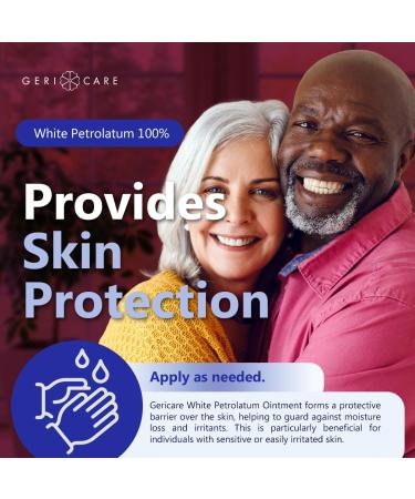 Gericare White Petrolatum Ointment, Skin Protectant, Wound Healing Protectant, Diaper Rash Prevention, and Gentle Moisturization, 144 Count Pack, 5g Each Packet - Buy Online on GoSupps.com