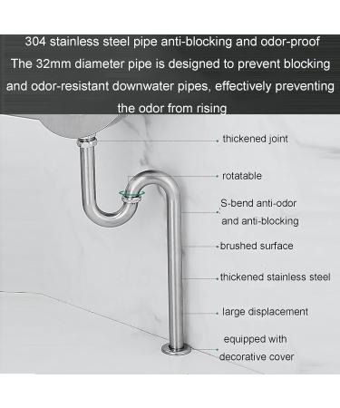 Stainless Steel Wall-Mounted Urinal Men's Urinal Public Toilet Urinal with Stainless Steel S Tube Suitable for Schools Prisons KTV Hospitals Shopping Malls Stations - Buy Online on GoSupps.com