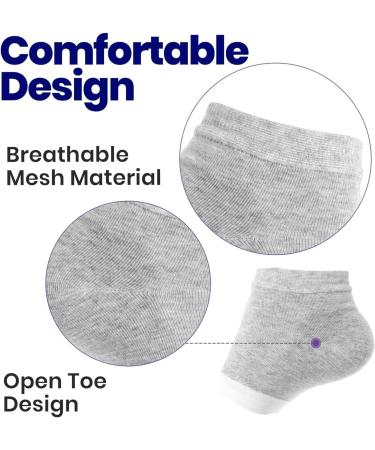 4 Pairs Heel Moisture Gel Socks for Cracked Heels | Foot Care Open Toe Socks for Dry Skin Treatment - International Shipping Available - Buy Online on GoSupps.com