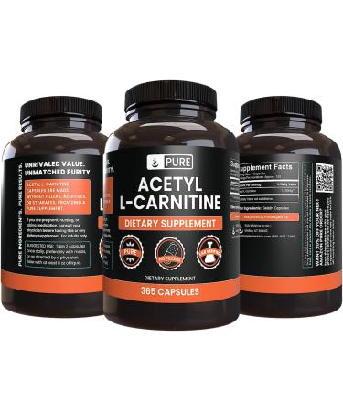 Pure Original Ingredients Acetyl L-Carnitine L-Glutamine and BCAA Capsule Bundle (365 Capsules Each) No Magnesium or Rice Fillers - Buy Online on GoSupps.com