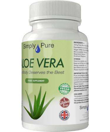 Simply Pure Vegan Aloe Vera Supplement - 25mg 200:1 Extract (5g Equivalent) x 90 Capsules | Gluten-Free, GMO-Free - Buy Online on GoSupps.com