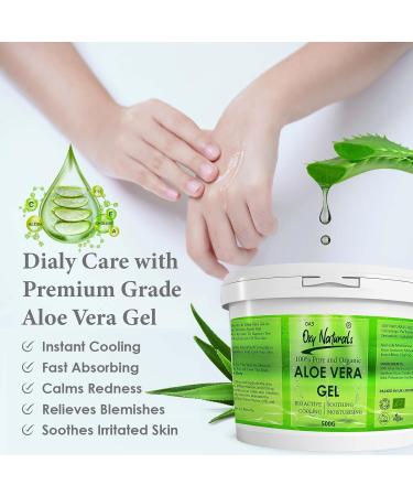 100% Pure Aloe Vera Gel from Freshly Cut Aloe Ideal for all skin & hair types After Sun Care Dry Skin Hydration Acne Suitable for Face Body Hair Cruelty-free Big 500g 500 g (Pack of 1) - Buy Online on GoSupps.com