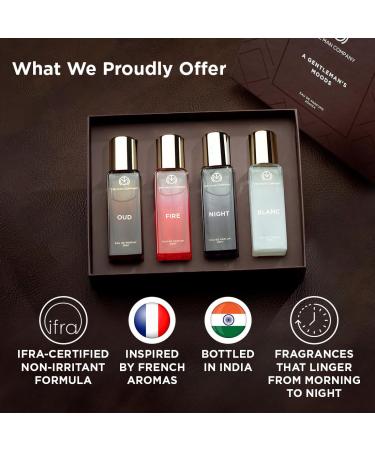 The Man Company Specially Curated Perfume Gift Set for Men 4 * 20ml - A Gentleman s Moods | Premium Long-Lasting Fragrance | Luxury EAU DE Parfum | Night for Date |Blanc for Office|Fire for Party - Buy Online on GoSupps.com