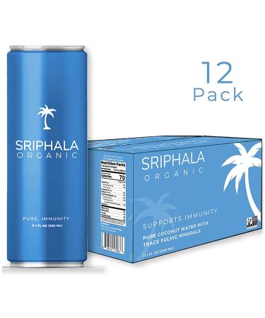 Sriphala Organic Coconut Water with Fulvic Acid + Electrolytes - 12-pack (133.2 fl oz) | Non-GMO, Keto, Gluten-Free, Sugar-Free - Energy Quench & Vitamin Water - Buy Online on GoSupps.com