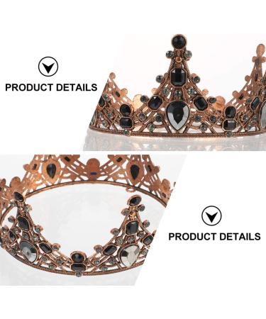 Lurrose Womens Headbands 1Pc Baroque Vintage Round Tiara Rhinestone Black for Halloween Party Black Scrunchies - Buy Online on GoSupps.com