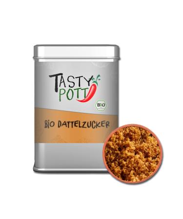 Tasty Pott Organic Date Sugar 100g I Made from dates I For baking and cooking I Sweet I Vegan I Date sweetness I Sugar I In a can