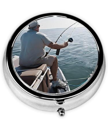 Fishing Rod Mini Round Pill Box | 3 Compartment Pill Organizer | Travel Medicine Case | Portable Pill Box for Home & Office - Buy Online on GoSupps.com