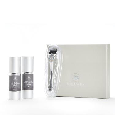 ZustBeauty   3 Piece Beard and Hair Growth Derma Roller Kit for Men and Women   Derma Roller Scalp Stimulator  Intensive Hair Growth Serum (1oz) and Hair Growth Spray (1oz)