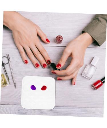  SOESFOUFU Nail Palette Oil Painting Nail Mix Nail Art Tray Cosmetic Mix Color Mixing Tray Nail Art White Foundation Ceramic Mix - Buy Online on GoSupps.com
