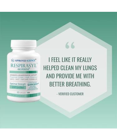 Approved Science Respirasyl - Lung and Respiratory Support - with Quercefit, Vitamins A,C,D, BioPerine - 3 Month Supply - Made in The USA - Buy Online on GoSupps.com
