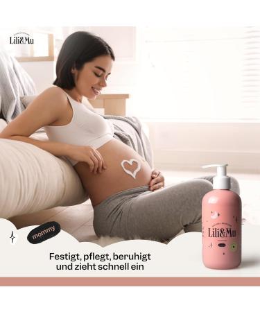 Lili & Mu Moisturizer for Pregnant Women | 300ml Body Lotion with Shea Butter & Aloe | Natural Oils Body Balm for Dry Skin | Ideal Moisturizing Cream for Moms - Buy Online on GoSupps.com