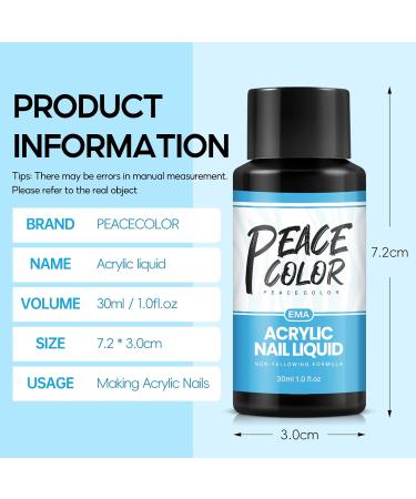 PEACECOLOR 30ML Acrylic Liquid Non-Yellowing Monomer for Acrylic Nails Acrylic Powder Professional Acrylic Liquid for Nail Art DIY at Home Beauty Gifts for Women Girls color 161 - Buy Online on GoSupps.com