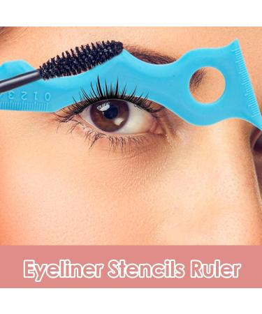 Eyelin r Stencils Ruler - Winged Eyelin r Stencil - Eyelin r Guide Tool | Silicone Stencils For Winged Eyelin r | Eyelin r Template Kit Reusable Lip lin Applicator For All Face Shapes Blue - Buy Online on GoSupps.com