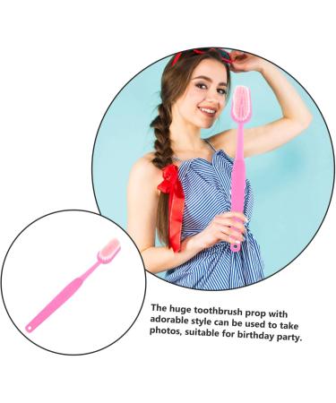 Foytoki Giant Toothbrush Ornament - Decorative Plastic Toothbrush Toy for Halloween & Party Decor - Pink 1 Pack - Buy Online on GoSupps.com