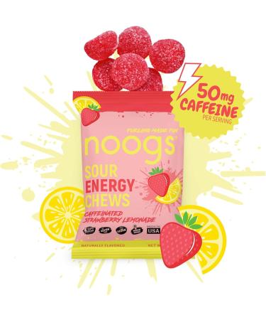 Noogs Strawberry Lemonade + Poolside Pop Caffeinated Sour Energy Chews Bundle - Caffeine Electrolyte Energy Gummies - 24 Total Packs - Buy Online on GoSupps.com