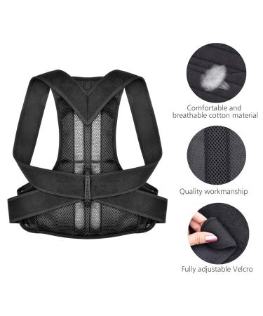 Posture Corrector for Men Kids Double-Layer Breathable-Adjustable Waist Support Lumbar Belt Back Straightener for Upper Back Pain Relief Black XXX - Buy Online on GoSupps.com