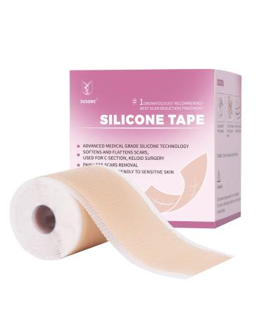 Silicone Scar Tape Scar Sheet - Upgrade Professional Medical Scar Removal Treatment, Non irritating, Painless for C-Section, Surgical Scars, Burn, Keloid, Acne(1.6 x 60 Roll)