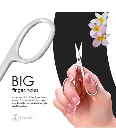 FABCARE Curved Nail Scissors with Pouch & E-Book - Sharp Cuticle Scissors for Fingernails & Toenails - Stainless Steel Manicure Scissors with Micro-Serrations - Buy Online on GoSupps.com