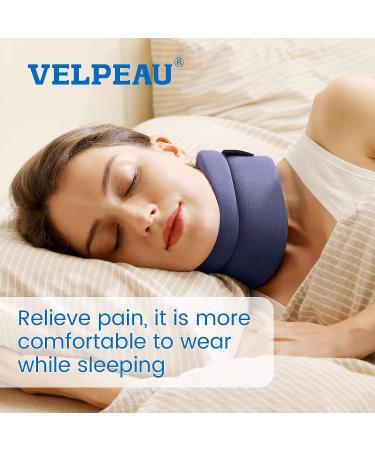 VELPEAU Neck Brace - Foam Cervical Collar for Pain Relief - Comfort Blue Medium - Stabilizes Vertebrae - Sleep Support - Buy Online on GoSupps.com