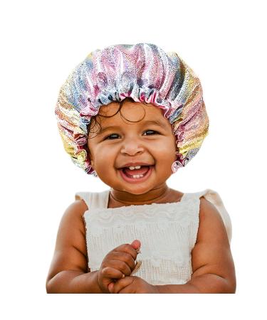Glitter Kids Satin Bonnet: Adjustable Sleep Cap for Curly Baby Hair | Silk Night Hat - Buy Online on GoSupps.com