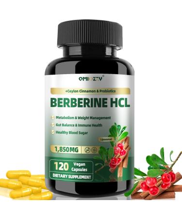 Berberine Supplement 1500mg Liposomal Berberine with Ceylon Cinnamon & Probiotics for Women Men Himalayas Plus Extract Support Gut Health Blood Sugar Level Immunity 60-Day Supply 120 Capsules