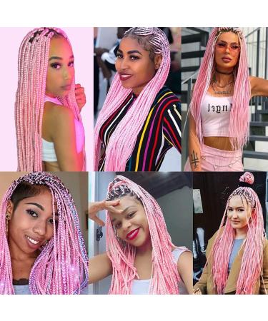 Anti-Snetic Braid Hair Extensions - 3 Packs of 66cm Itch-Free Synthetic Fiber Crochet Hair in Pink - Professional Yaki Texture - Buy Online on GoSupps.com