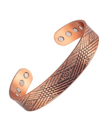 Men's red copper magnetic bracelet retro European and American style copper bracelet for men - Buy Online on GoSupps.com