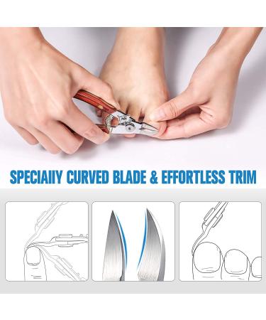 FERYES Professional Wooden Handle Toenail Clipper - Sharp Wide Jaw for Ingrown Thick Nails - Buy Online on GoSupps.com